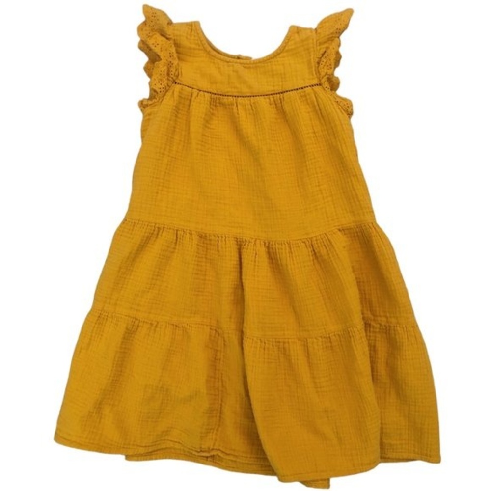 CAT & JACK DRESS COTTON SIZE LARGE YELLOW GAUZE